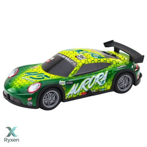 Samochód Wyścigowy Zdalnie Sterowany RC Świecąca Obudowa Zielony LEAN TOYS