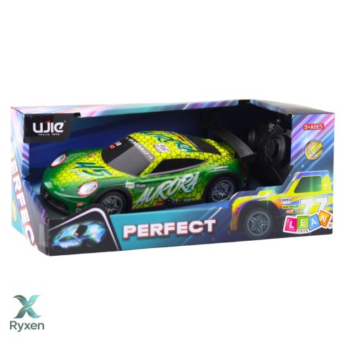 Samochód Wyścigowy Zdalnie Sterowany RC Świecąca Obudowa Zielony LEAN TOYS