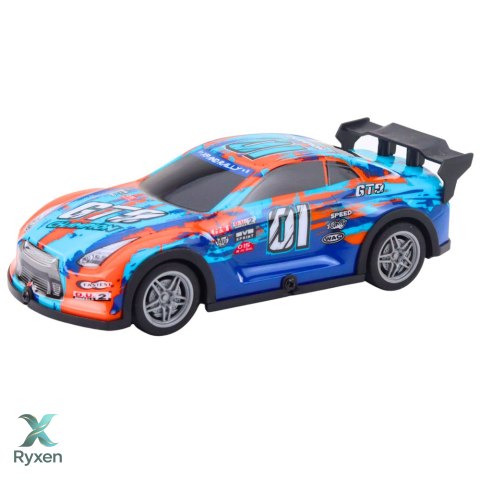 Samochód Wyścigowy Zdalnie Sterowany Świecąca Obudowa Pomarańczowo-Turkusowy LEAN TOYS