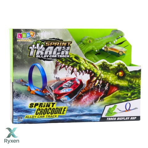 Tor Samochodowy Katapulta Wyrzutnia Krokodyl LEAN TOYS