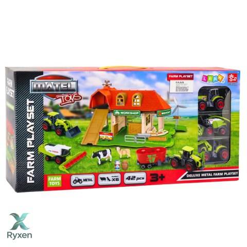 Zestaw Farma Stodoła Traktory Figurki Zwierzęta 42 el. LEAN TOYS