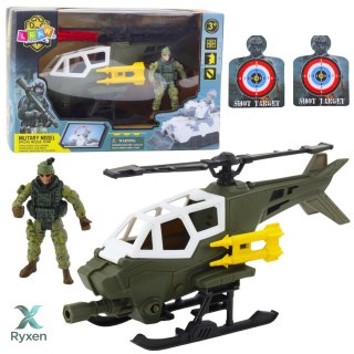 Zestaw Militarny Helikopter Wojskowy Figurka Żołnierza Broń LEAN TOYS