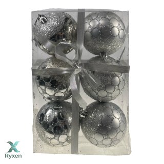 Bombki choinkowe 6 szt 7cm srebrne W4 Chomik
