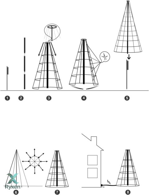 Choinka 300cm na stelażu 480LED Kamai Christmas Decorations