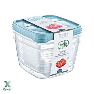 KPL. 3 POJEMNIKÓW PROSTOKĄTNYCH GŁĘBOKICH TREND BOX 4L *6057 Chomik