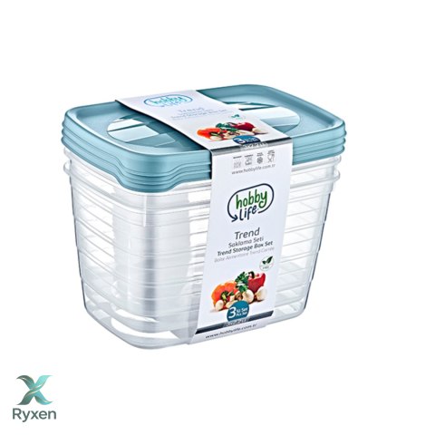 Komplet 3 pojemników prostokątnych Trend Box 2,2L Chomik