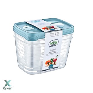 Komplet 3 pojemników prostokątnych Trend Box 2,2L Chomik