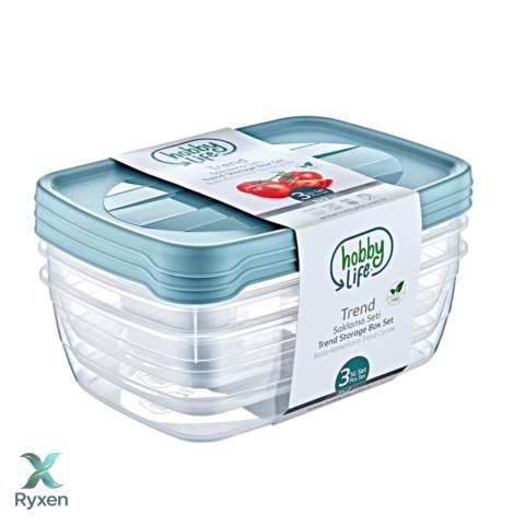 Komplet 3 pojemników prostokątnych Trend Box 2L Chomik