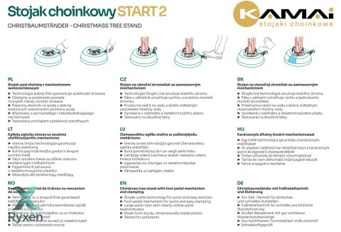 Stojak choinkowy KAMAI START 2 do drzewka 2,5m ANTRACYT Kamai Stojaki Choinkowe