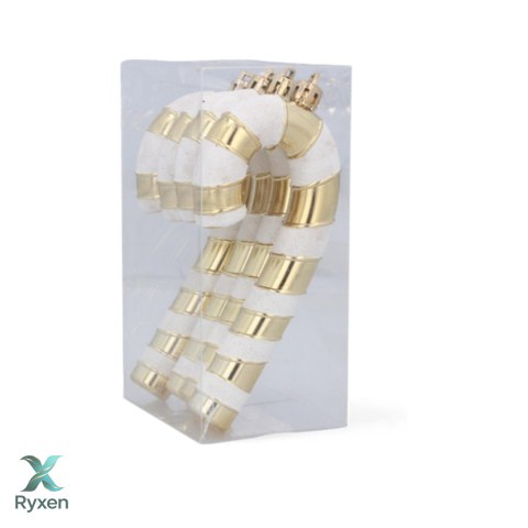 Zawieszki "CUKIERKOWA LASKA" 13cm - Komplet 4 szt. - Kolor ZŁOTY Kamai Christmas Decorations