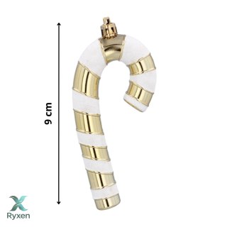 Złote Ozdoby Choinkowe 9cm, Komplet 4 szt. - "CUKIERKOWA LASKA" Kamai Christmas Decorations