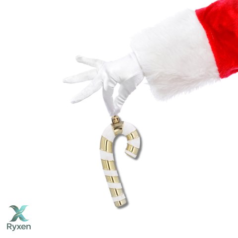 Złote Ozdoby Choinkowe 9cm, Komplet 4 szt. - "CUKIERKOWA LASKA" Kamai Christmas Decorations