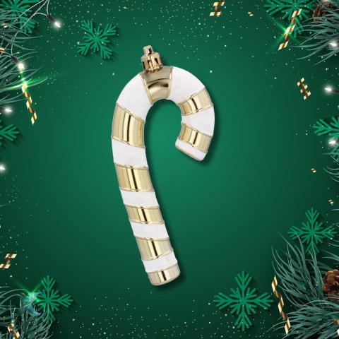 Złote Ozdoby Choinkowe 9cm, Komplet 4 szt. - "CUKIERKOWA LASKA" Kamai Christmas Decorations