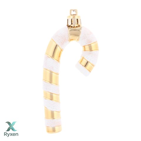 Złote Ozdoby Choinkowe 9cm, Komplet 4 szt. - "CUKIERKOWA LASKA" Kamai Christmas Decorations