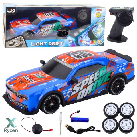 Auto Sportowe Zdalnie Sterowane RC Podświetlana Karoseria Drift Niebieskie LEAN TOYS
