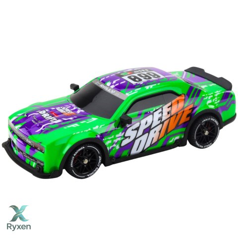 Auto Sportowe Zdalnie Sterowane RC Podświetlana Karoseria Drift Zielone LEAN TOYS
