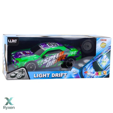 Auto Sportowe Zdalnie Sterowane RC Podświetlana Karoseria Drift Zielone LEAN TOYS