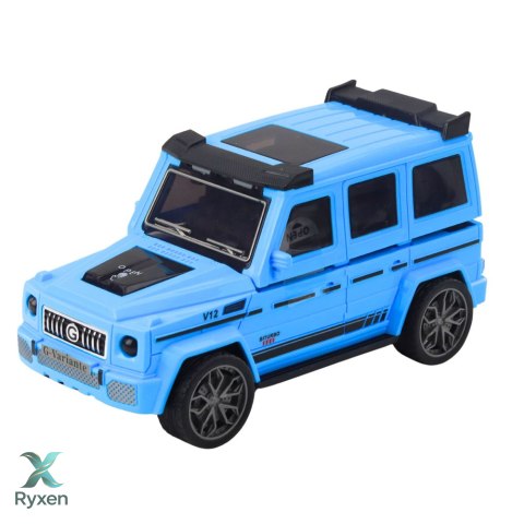 Auto Terenowe Metalowe Ukryty Samochodzik Światło Dźwięk Biały Niebieski LEAN TOYS