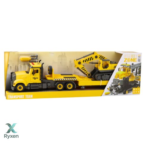 Ciężarówka Laweta Do Skręcania DIY Koparka Gąsienicowa Światła Dźwięki LEAN TOYS