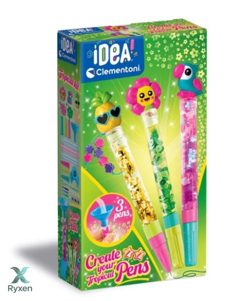 Idea Art Zestaw Mini Fabryka Tropikalnych Długopisów Clementoni 18830 CLEMENTONI