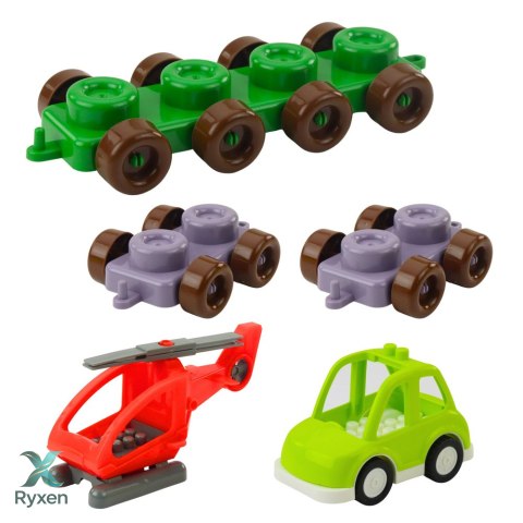 Klocki Konstrukcyjne Edukacyjne W Torbie Dinozaury Cyfry Litery 91 el. LEAN TOYS
