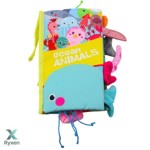 Miękka Książeczka Sensoryczna Zwierzęta Morskie Szeleszcząca Piszczałka LEAN TOYS