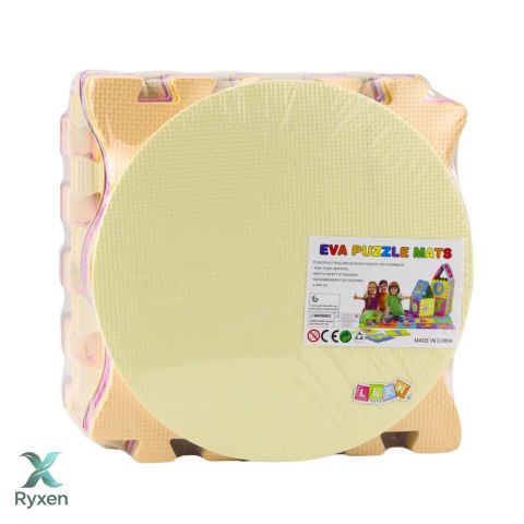 Miękkie Puzzle Mata Edukacyjna Pianka EVA Owoce Słodycze Pastelowe 16 el. LEAN TOYS