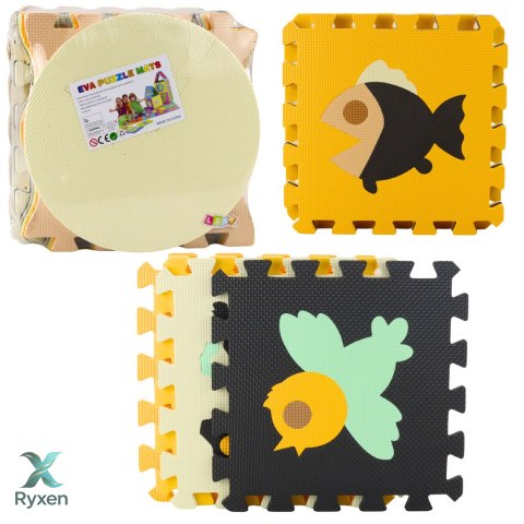 Miękkie Puzzle Mata Edukacyjna Pianka EVA Zwierzęta Brązowe 16 el. LEAN TOYS