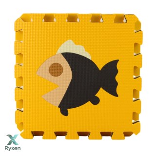 Miękkie Puzzle Mata Edukacyjna Pianka EVA Zwierzęta Brązowe 16 el. LEAN TOYS
