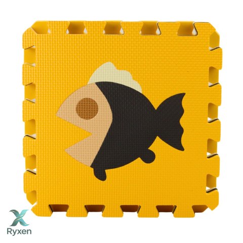 Miękkie Puzzle Mata Edukacyjna Pianka EVA Zwierzęta Brązowe 16 el. LEAN TOYS
