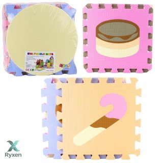 Miękkie Puzzle Mata Edukacyjna Pianka EVA Zwierzęta Pastelowe 16 el. LEAN TOYS
