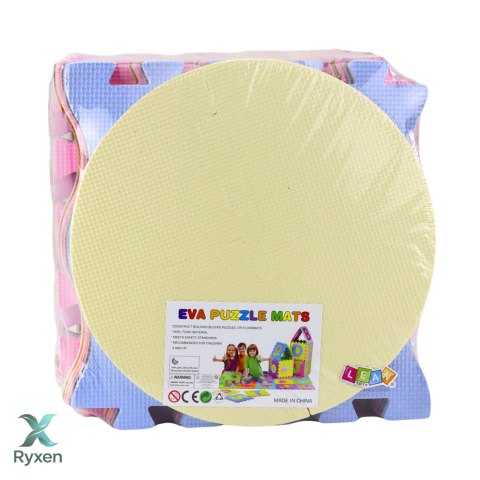 Miękkie Puzzle Mata Edukacyjna Pianka EVA Zwierzęta Pastelowe 16 el. LEAN TOYS