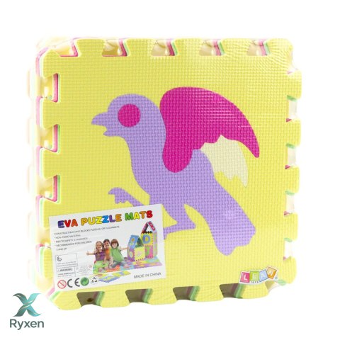 Miękkie Puzzle Mata Edukacyjna Zwierzęta Pianka EVA Kolorowe 9 el. LEAN TOYS