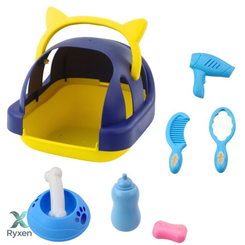 Pies Pudel Interaktywny Pluszowy Chodzi Szczeka Transporter Akcesoria LEAN TOYS
