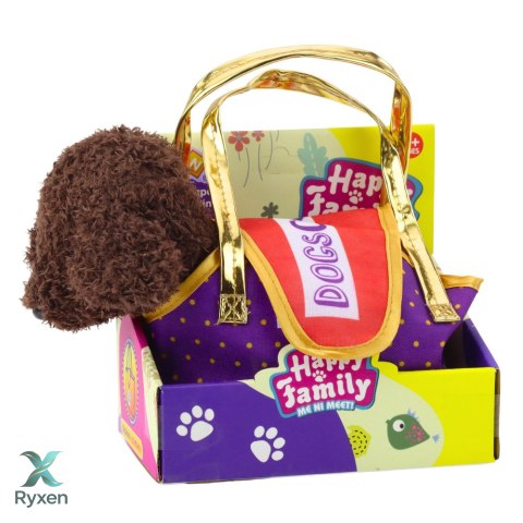 Piesek Pudel W Torbie Na Rzep Maskotka Przytulanka Ciemnobrązowy LEAN TOYS