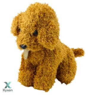 Piesek Pudel W Torbie Na Rzep Maskotka Przytulanka Jasnobrązowy LEAN TOYS