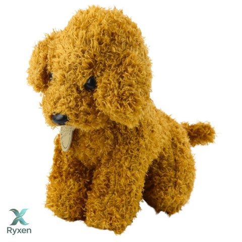 Piesek Pudel W Torbie Na Rzep Maskotka Przytulanka Jasnobrązowy LEAN TOYS