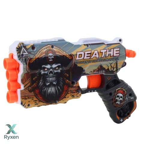 Pistolet Na Strzałki Piankowe Piracki Magazynek na 4 Strzałki 12szt. LEAN TOYS
