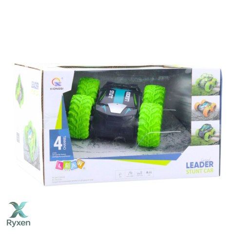 Samochód Kaskaderski Zdalnie Sterowany RC Obroty o 360° Zielony LEAN TOYS