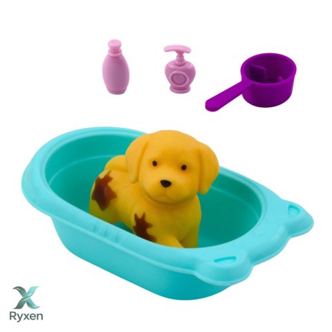 Zestaw Lalka Piesek Wanna Kąpiel Akcesoria Interaktywne Dla Dziewczynek LEAN TOYS