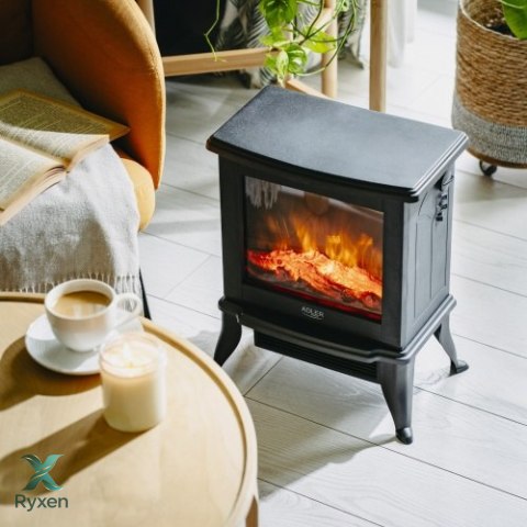 AD 7754 Kominek elektryczny | 2 poziomy grzania: 1000w / 1800w | efekt 3d płomienia | termostat ADLER
