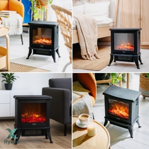 AD 7754 Kominek elektryczny | 2 poziomy grzania: 1000w / 1800w | efekt 3d płomienia | termostat ADLER