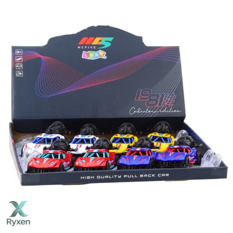 Autko Sportowe Z Napędem Światła Dźwięki Efekt Dymny 1:36 Mix LEAN TOYS