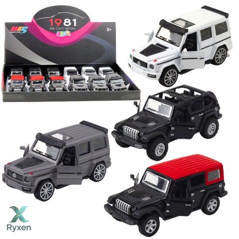 Autko Terenowe SUV Metalowe Napęd Pull-Back Otwierane Drzwi Mix LEAN TOYS