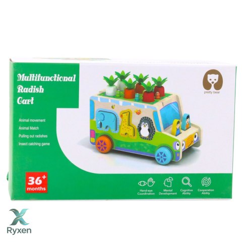 Auto Edukacyjne Drewniane Sorter Kształty Układanka Labirynt LEAN TOYS
