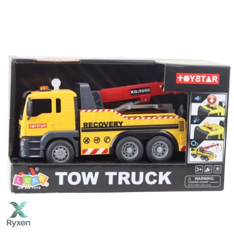 Ciężarówka Budowlana Z Regulowanym Dźwigiem Światła Dźwięki Żółta LEAN TOYS
