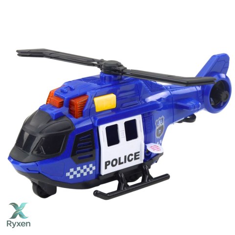 Helikopter Policyjny Z Dźwigiem Światła Dźwięki Niebieski LEAN TOYS