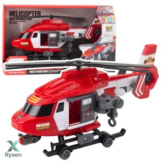Helikopter Ratunkowy Hak Nosze Światła Dźwięki Czerwony 1:16 LEAN TOYS
