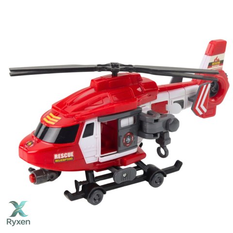 Helikopter Ratunkowy Hak Nosze Światła Dźwięki Czerwony 1:16 LEAN TOYS