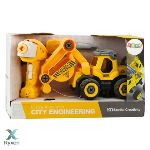 Koparka Do Skręcania Zdalnie Sterowana RC Wkrętarka Żółta 2w1 LEAN TOYS